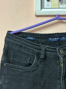 Blackish Grey Flared Jeans