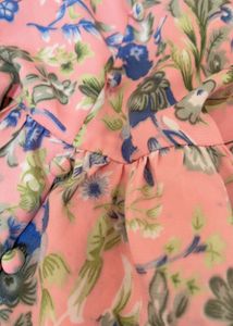 Floral Crop Peplum Top
