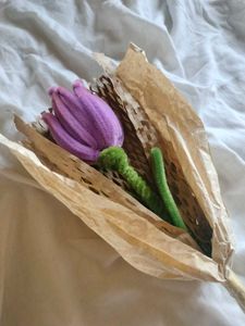 handmade purple tulip bouquet