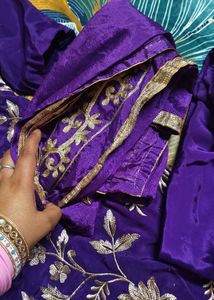 Elegant Purple Embroidered suit Set