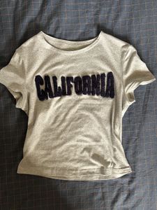 Grey "California" Graphic baby tee