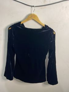 Velvet Cowl Neck Top