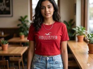 Hollister Cropped Red T-Shirt