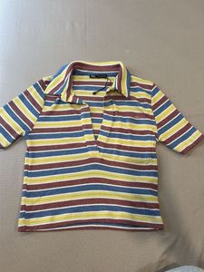 Classic striped multi color zara crop top