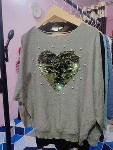 Sparkly Heart Sequin Top