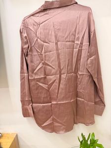 Shein Elegant Satin Button-Up Shirt