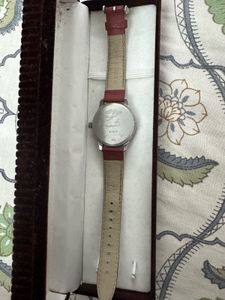 Fastrack Quartz Analog Red Dial Leather Strap Watc