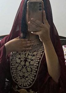 Elegant 3 Pc Maroon Sharara Suit Set🥀
