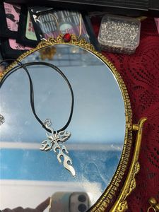 Gothic Flame Cross Necklace