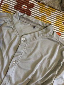 Stylish Grey Button-Down Shirt