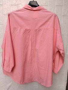 Korean Pintrest Balenciaga Chic Pink Button-Up Blo