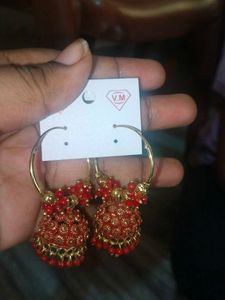New Red Jhumka Earrings