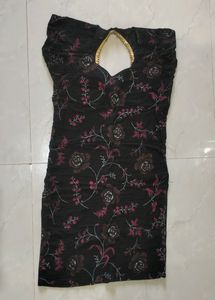 Pure Cotton Black Kurta