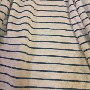 Striped Casual oversized tshirt with Lace Detail