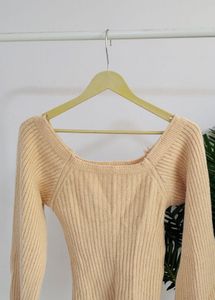 ✨Ribbed Square Neck Long Sleeve Top✨