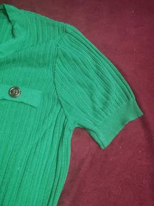 Green Button-Down Top