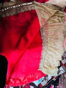 Stunning Red Saree with Embellished Border