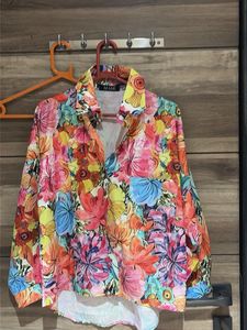 Vibrant Floral Print Button-Up Shirt