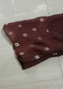 COFFEE BROWN CROP TOP KURTI AND PANT SET...