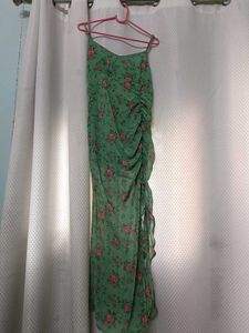 Floral Print Ruched Midi Dress