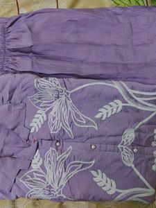 Embroidered Purple Collared co ord set