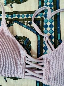 Lilac Textured Bikini Top