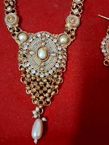 Exquisite Pearl &amp; jercon Necklace Set👌👌