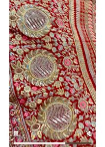Red embellished lehnga