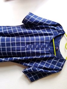 Brand New Blue Checked Round Neck Kurta( From Abroad)