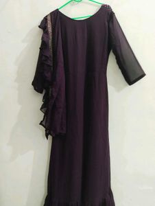 Elegant Purple Georgette dress