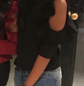 Black Cold Shoulder party Top
