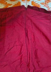 Maroon Embroidered Blouse with back zip