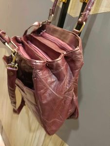 Chic Burgundy Leather Handbag
