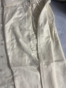 off White Kurta Set with Rainbow Detail