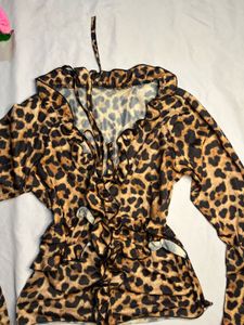Leopard Print Ruffle Top