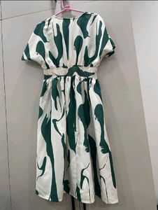 Abstract Print Midi Dress