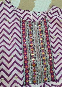 Embroidered Kurta Set with Dhoti Pants