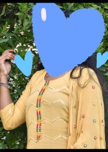 Yellow Embroidered Kurta Set with Dupatta
