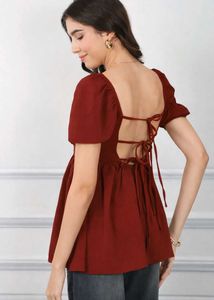 Chic Puff Sleeve Peplum Top