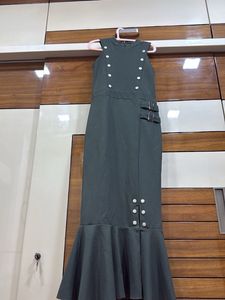 Elegant Olive Green Gown
