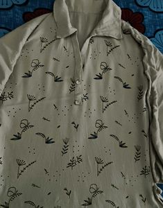 Beige Printed Kurta