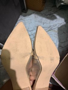 beige transparent heels