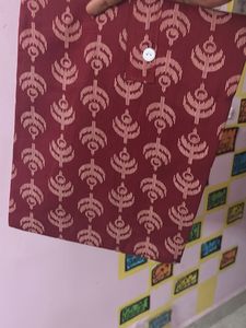 Maroon Printed Kurta