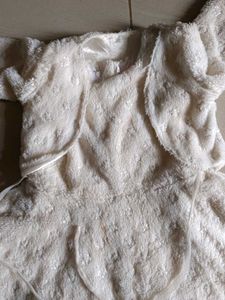 Cream Faux Fur Dress with Bolero