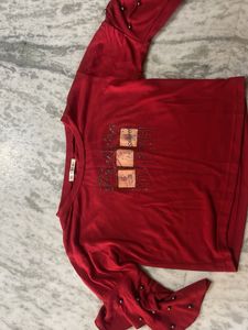 Red Top with Embellishments