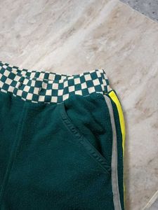 Green Track Pants with Yellow Stripes