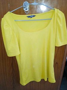 Bright Yellow Puff Sleeve Top