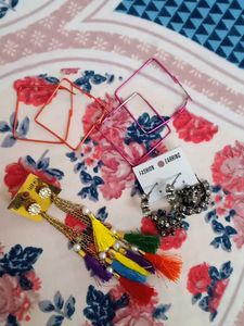 combo pack of 4 unique type earrings