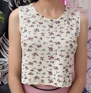 Cute Floral Print Tank Top