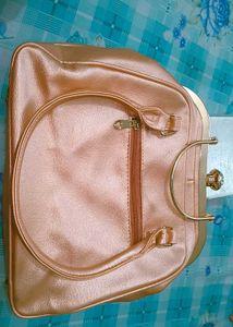 Elegant Peach Rhinestone Handbag